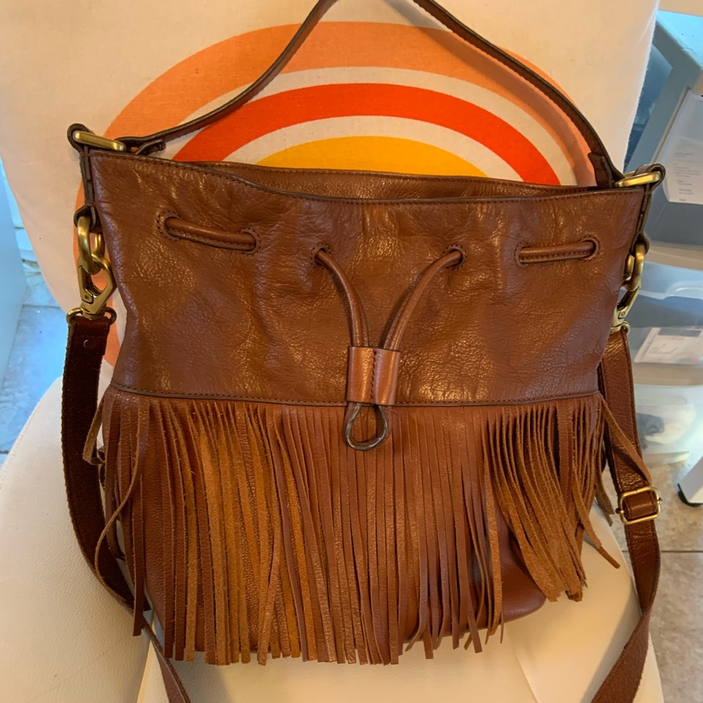 Fossil fringe cross body